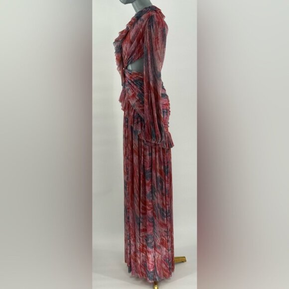 🆕 PATBO 🧿 NWOT Twist Metallic Ruched Gown, Pink - Sz BR 36 US 4 - Picture 10 of 14